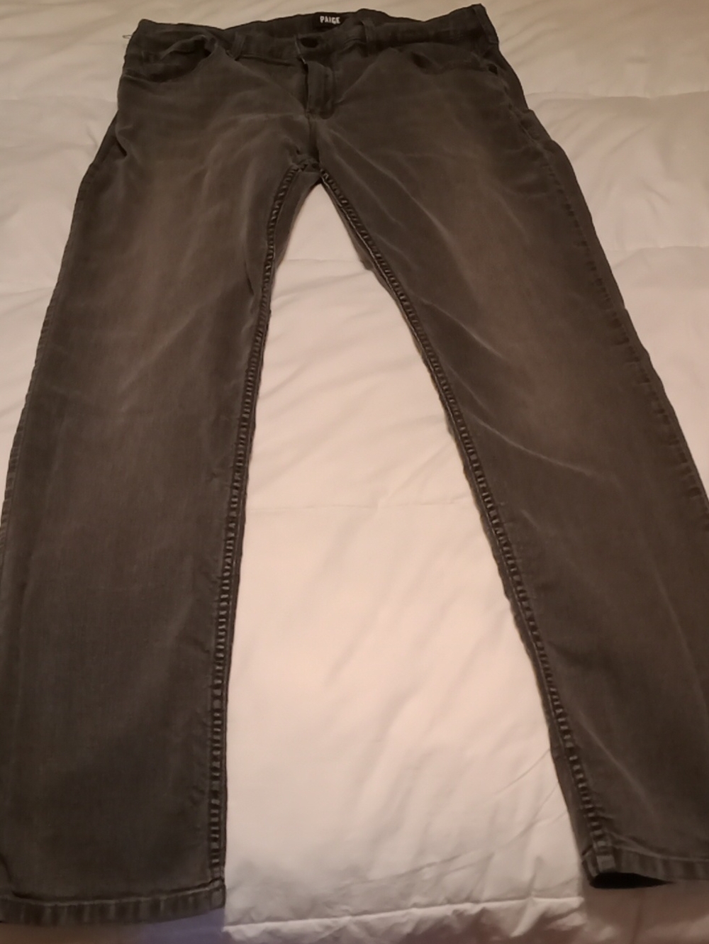 PAIGE Men's Straight Leg Jeans in Charcoal 36x32, Good Condition